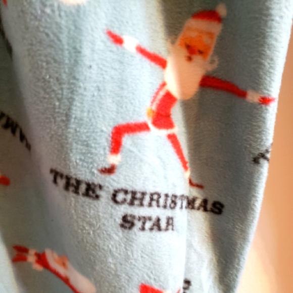 Mad Engine Super Soft Santa Lounge Christmas Pants Teal Red Gift X-Mas NWOT W-M - Picture 7 of 9